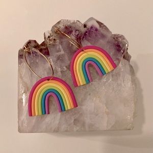 Rainbow Hoop Earrings